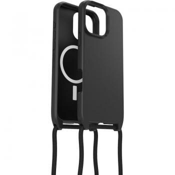 Funda OtterBox React Necklace MagSafe para iPhone 16 Pro Max - Negra, ultradelgada, con cordón ajustable y desmontable, protección militar