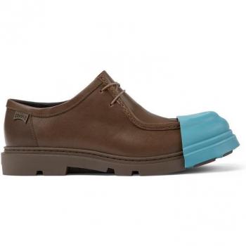CAMPER Junction Men's Formal Brown Smooth Leather Shoes in Size 42