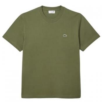 Lacoste Men's Classic Fit Olive T-Shirt with Logo Patch - Size S