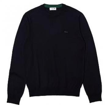 Jersey de Hombre Lacoste de Lana Merino con Cuello Redondo en Color Azul Marino, Talla S