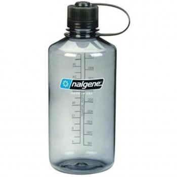 Nalgene Narrow Mouth Water Bottle, 1-Quart, Gray/Black - 32 oz by Nalgene