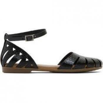 Sandalias de Piel Becca negro porronet con elegante pulsera al tobillo