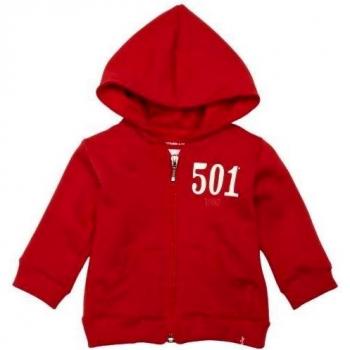Levi's - Jersey de punto de punto de manga larga con capucha para bebé, color rojo, talla talla alemana: 80