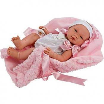 Muñecas Así Muñeca Bebé María con mantita Rosa 43 cm
