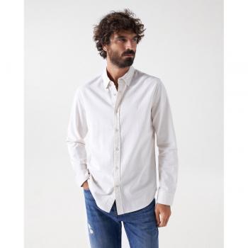 Camisa de hombre slim lisa en color crudo Salsa Jeans con logo de algodón