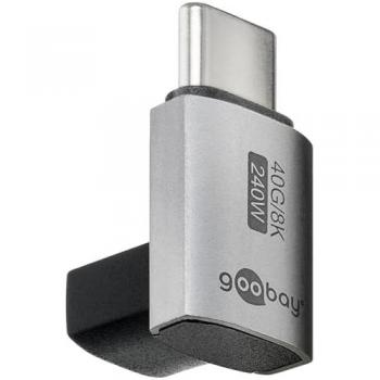 Adaptador USB 4.0 Goobay USB-C a hembra, ángulo vertical de 90°