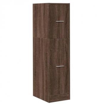 Armario botiquín de madera ingeniería marrón roble 30x41x118 cm