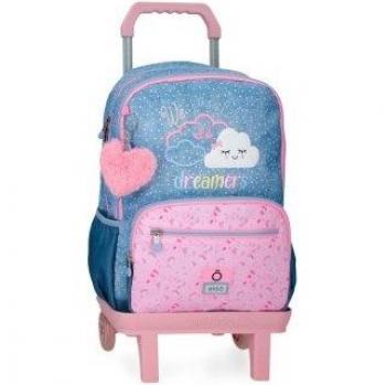 Mochila Enso Dreamer doble compartimento con carro azul