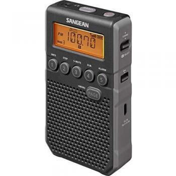 Radio Digital Portátil Sangean DT-800 en Negro con Pantalla LCD y Batería Recargable