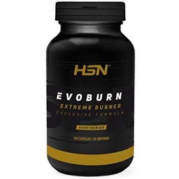 Quema Grasas de HSN | Evoburn | Termogénico para Adelgazar para Mujeres y Hombres | Fat Burner, Supresor del Apetito, Con Cafeína, Té verde, Guaraná | Vegano, Sin Gluten, Sin Lactosa, 120 Cápsulas