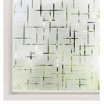 rabbitgoo Vinilos para Ventanas Privacidad Laminas Vinilo Ventana Cristal Pegatina Anti 96% UV Calor Translucido Adhesivo Ventana Fácilmente Decorativo Reutilizar para Baño Cocina Oficina 44.5x200cm