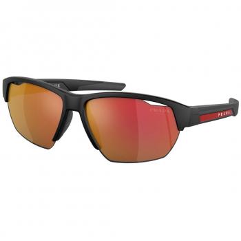 Prada Linea Rossa PS03YSF Asian Fit 1BO04U Gafas de Sol para Hombre Negras con lentes de 64 mm