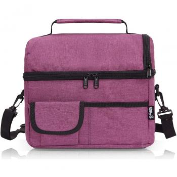 PuTwo Térmica Porta Alimentos 8L Hermética Bolsa Térmica Plegable Bolso Nevera Térmica Tela Bolsas Térmicas para Llevar Comida Nevera Almuerzo para Adulto Niños Trabajo Oficina Playa Viaje -Morado