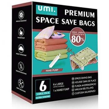 UMI by Amazon - Mixed Combo of Premium Vacuum Compression Space Saver Bags with Hand Pump