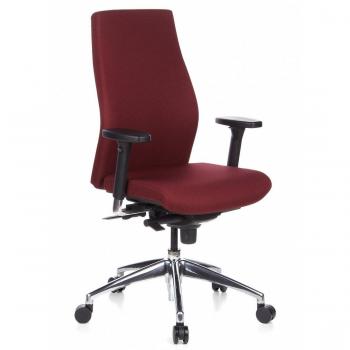 hjh OFFICE 710004 Silla de Oficina SKAVE 200 Tejido Color Burdeos, ergonómico, Resistente, con apoyabrazos, Ajuste de Altura, Profundidad del Asiento Ajustable
