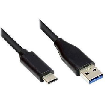 Cable USB 3.0 Tipo C a A de 2 metros, color negro