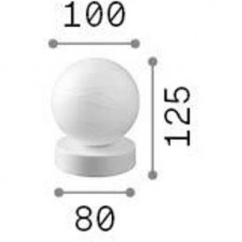 Lámpara de mesa Ideal Lux Carta, blanca, plástico, Ø 10 cm