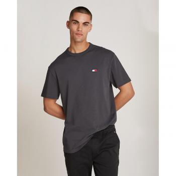 Camiseta de hombre regular fit de manga corta Tommy Jeans con parche de logo en gris oscuro - M