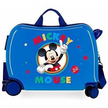 Disney Circle Mickey Maleta Infantil Azul 50x38x20 cms Rígida ABS Cierre combinación 34L 2,1Kgs 4 Ruedas Equipaje de Mano