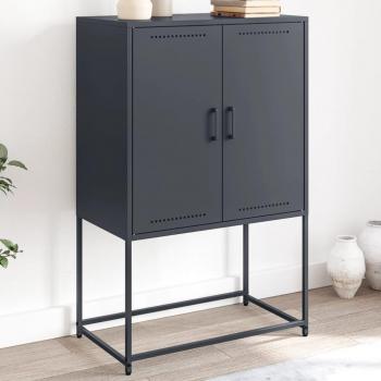 vidaXL TV Cabinet Black 68x39x60.5 cm Steel