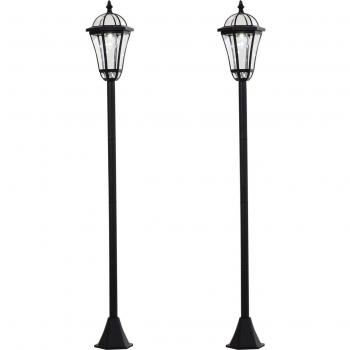 Outsunny Pack de 2 Farolas Solares de Jardín con Luz LED Blanca 3500K IP44