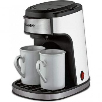 Cafetera Eléctrica de Goteo Silvano 450W con capacidad para 2 tazas y filtro lavable