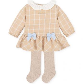 Vestido de niña de cuadros con lazos decorativos a contraste Tutto Piccolo