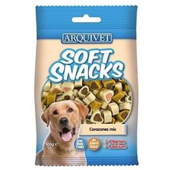 ARQUIVET Soft Snacks para Perro Corazones Mix 100 gr para Perro - Aperitivos para Perro en Forma de corazón - Chuches, recompensas y premios caninos - Alimento complementario