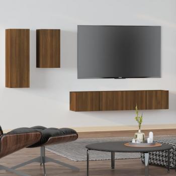 vidaXL Set de muebles de TV 4 piezas madera contrachapada 80 x 30 x 30 cm