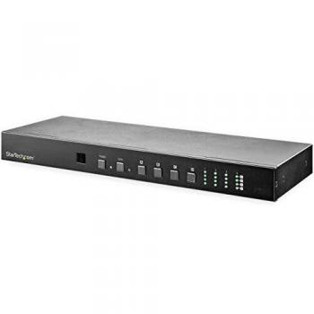 StarTech.com 4x4 HDMI Matrix Switch with Audio and Ethernet Control - 4K 60Hz Video - Rack Mount HDMI 2.0 Splitter with Remote