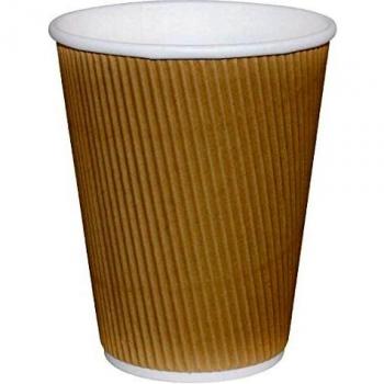 Vasos de Café Aislantes Ondulados de Kraft 340ml - Lote de 500 - Fiesta