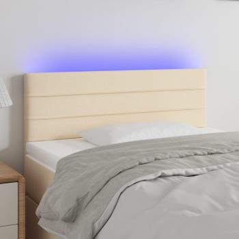 Cabecero de tela LED color crema 80x5x78/88 cm