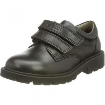 Geox Boys Shaylax Double Row Leather School Shoes - Black - Size: 1 UK