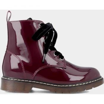 Botas Niña Garvalin 231565g Charol con cierre de cordones y cremallera, Vegan Burdeos, Talla 34