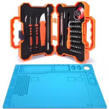 Kit de Herramientas de Reparación Electrónica GZERMA para Teléfonos Inteligentes, Ordenadores y Tabletas con Alfombrilla de Reparación y Juego de Destornilladores para iPhone, iPad y Macbook