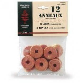Mondex CED17617-00 – Lote de 12 aros de cedro rojo antipolillas 12 x 14 x 2 cm
