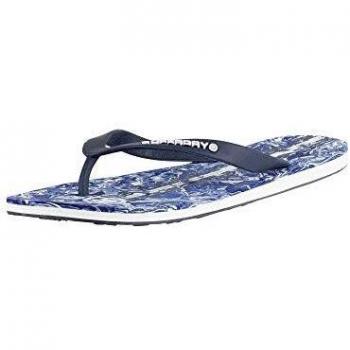 Superdry de los Hombres Flip Flops internacionales, Azul, M