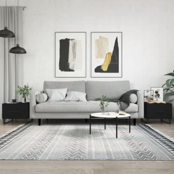 Mesas de salón 2 piezas negro 50x50x40 cm madera multicapa Vidaxl