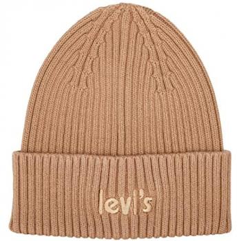 Levi's Gorro Beige Poster Logo para Mujer, Talla Única
