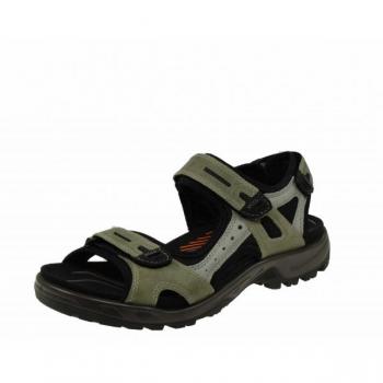 ECCO Men's Leather Offroad Yucatan Sandal in Vetiver/Wild Dove, Size 7