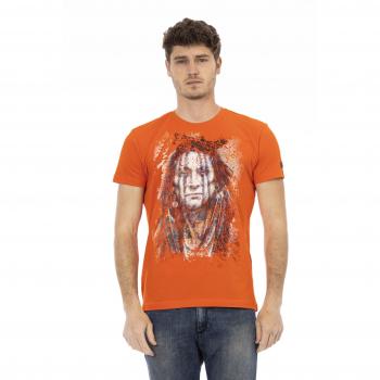 Trussardi Action Orange Cotton T-Shirt - L, Male, Size: L, Front Print