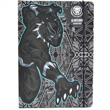 Marvel Comics Notebook A5 Panther Half Moon, Combinación, Negro y Gris, 22.8 x 16 x 2.4 cm