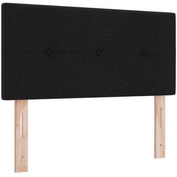 Cabezal LED Negro de 100 cm con Luz y Botones, Tapizado en Tela - vidaXL
