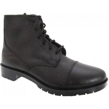 Grafters Men's Black Grain Leather 6 Eye Cadet Boots
