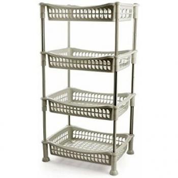 Estante de Cocina Rectangular Blanco con 4 Niveles 40x30x77 cm