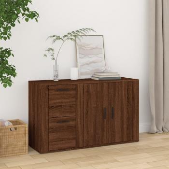 Armario de Roble Marrón 100x33x59,5 cm madera multicapa