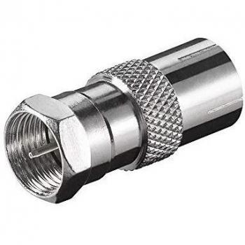 F-Connector to Coaxial Socket Adapter - Zinc, 9.5mm