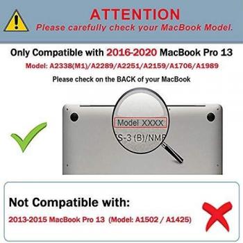 TECOOL Funda para MacBook Pro 13 M2 M1 2022 2020-2016 A2338 A2289 A2251 A2159 A1989 A1706 Touch Bar, Carcasa Case Transparente Cover Slim Plástica Dura y Protector Teclado EU Silicona, Verde Cristal