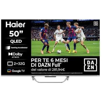 Televisor Smart TV QLED 50 Haier H50Q80FUX 4K Ultra HD, Google TV, Dolby Atmos y Vision, HDR10+, Gaming 120Hz, Peana central