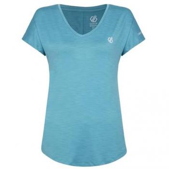Camiseta Deportiva Mujer Dare2B Vigilant Manga Corta Q-wic Ligera Secado Rápido Repelente de Olores Azul
